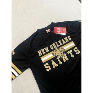 Ultra Game NFL New Orleans Saints Football Jersey Womens Large Black Soft Mesh